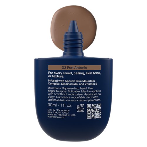 APOSTLE Reclaim Tinted Moisturizer for Men (3 Port Antonio) - Niacinamide, Vitamin E, Squalane, Hyaluronic Acid, Tinted Face Moisturizer For Men. Hydrates, Evens Skin Tone, 1 Fl. Oz.