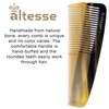 Altesse 11304 Horn Comb Wide Tooth Comb and Fine Tooth Comb with Smooth Rounded Teeth for Thick or Thin Hair Antistatic Dresser Comb Hair Comb for Men and Bone Comb for Women (6.3") Handmade in France