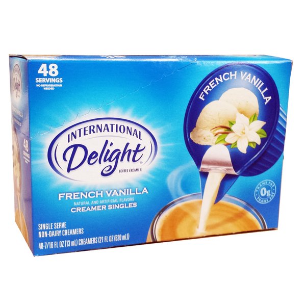 French Vanilla Non-Dairy Creamer Cups, International Delight, 48 - 7/16 fl oz (13 ml) Single Serve Coffee Creamer Cups