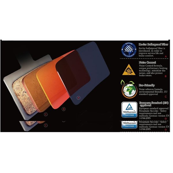 Juscycling Resin Organic Semi-Metal Brake Pads for Hayes FX-Mag HMX MX1 MX-1 Hayes 9 HMX-2 HFX9 Mag MX,Smooth Braking,Low Noise, Long Life, Kevlar, Copper