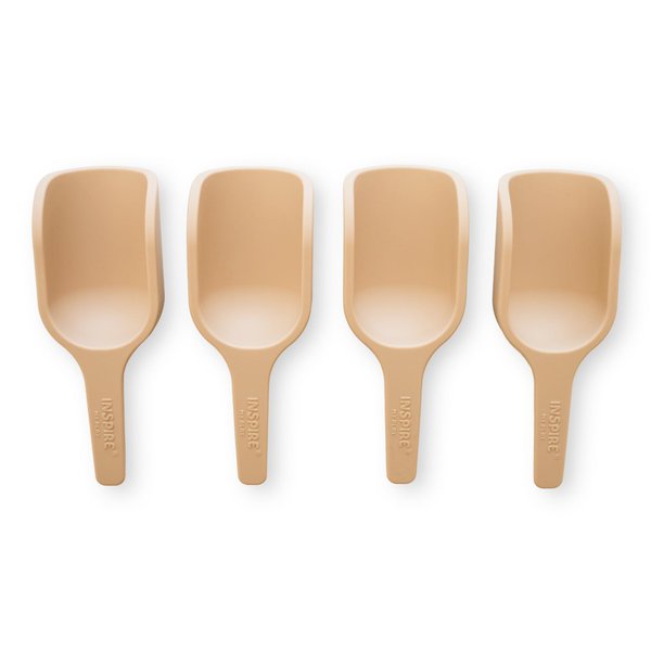 Inspire My Play - 4 x Mini Silicone Scoops - Perfect for Sensory PlayTray - Sensory Bin Accessories - Special Education Classroom Supplies - Montessori Education Toys - Multi-Purpose Shovel - Natural