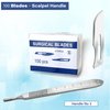 A2Z SCILAB 100 Sterile Carbon Steel Blades #10 with Free Scalpel Handle #3
