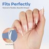 modelones Short Square Nail Tips, Pre-shaped Full Cover Fake Nails Soft Gel Acrylic Nail Tips Nail Extension False Gel x Nail Kit 216PCS 12Sizes