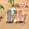 Mini Umbrella Palm Chair Beach Miniature Accessories Mini Umbrella Palm Chair Miniature Toys Dollhouse Outdoor Accessories Micro Landscape Beach Cake Decorations