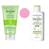 YDF Simple Hydrating Rich Moisturizer, 4.2 Ounce - Simple Moisturizing Facial Wash, 5 Ounce - With Compressed Face Sponge