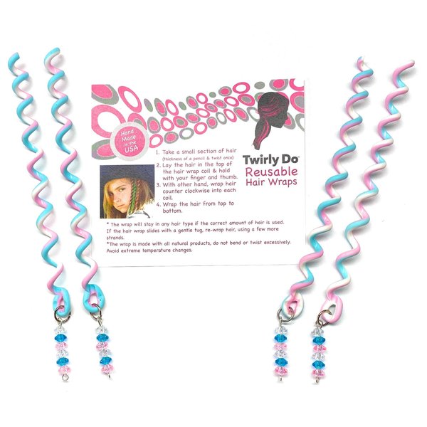 Collect Four (4) Baby color 5" Twirly Do Reusable Hair Wrap Twist Braid Barrette