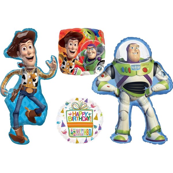 Anagram Woody and Buzz Lightyear's Birthday Party Supplies Balloon Bouquet Decorations