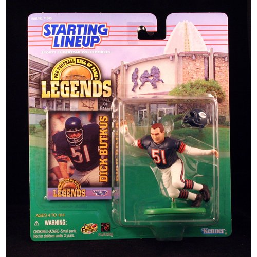 DICK BUTKUS / CHICAGO BEARS 1998 Pro Football Hall of Fame Legends NFL Starting Lineup Action Figure & Exclusive NFL Trading Card
