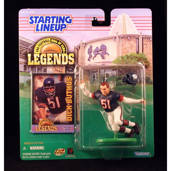 DICK BUTKUS / CHICAGO BEARS 1998 Pro Football Hall of Fame Legends NFL Starting Lineup Action Figure & Exclusive NFL Trading Card
