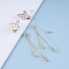 Sttiafay Vintage Crystal Butterfly Earrings Long Rhinestone Dangle Earrings Gold Chain Tassel Earrings Cz Butterfly Stud Earrings Jewelry for Women and Girls