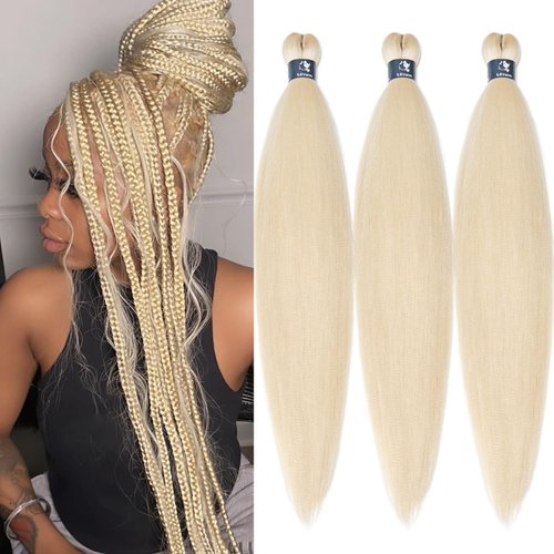 UPruyo 613 Blonde Braiding Hair Pre Stretched Kanekalon Prestretched Braiding Hair Blonde Braids 26 inch Synthetic Colored Hair Extensions for Braiding