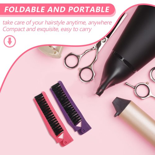 Healeved 2PCS Folding Hair Combs Travel Comb Brush Comb Double Headed Foldable Hair Brush Compact Pocket Hair Comb Folding Hair Brush Folding Comb for Women,Men