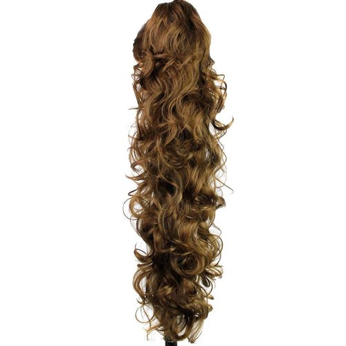 S-ssoy 31"(78cm) Women's Curly Pony Tail Hair Piece Synthetic Claw Clip Ponytail Wavy Long Curled in Hair Extension Extensions Long/Voluminous Wig Hairpieces for Women Girls Lady,12#