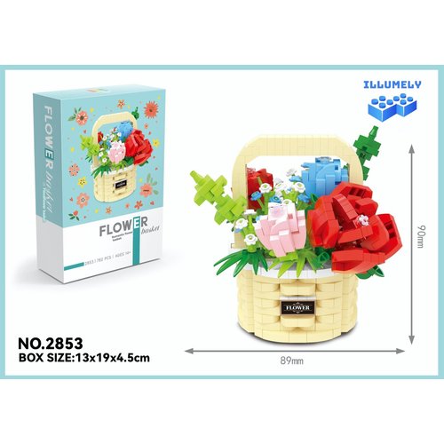 Illumely Mini Building Blocks Flower Set, DIY Micro 3D Building Toy Bricks Christmas (Cream 782pcs)