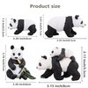 Toymany 4PCS Solid Panda Figurines Toy Set, 2-4" Realistic Plastic Jungle Animals Figures Family Set with Bamboo & Baby Pandas, Educational Toy Cake Toppers Christmas Birthday Gift for Kids Toddlers