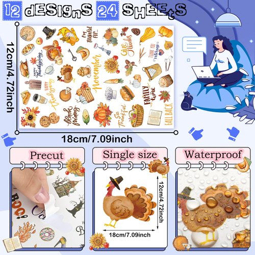 24 Sheets Daily Planners Holiday Seasonal Planner Sticker 1000+ Cute Stickers Monthly Celebrations Planner Stickers for Calendar Planning Scrapbook Journal Holiday Seasonal General Events