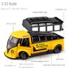Toy Bus VW T1 Bus Toys Diecast Model Trucks,Pull Back Cars with Lights and Sounds for Kids Age 4-8 Volkswage Bus with Remoavable Top Yellow