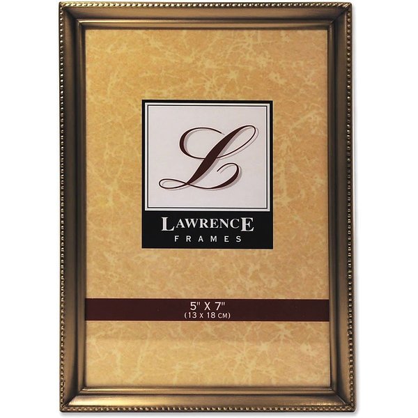 Antique Brass 5x7 Picture Frame - Bead Border Design (11457)