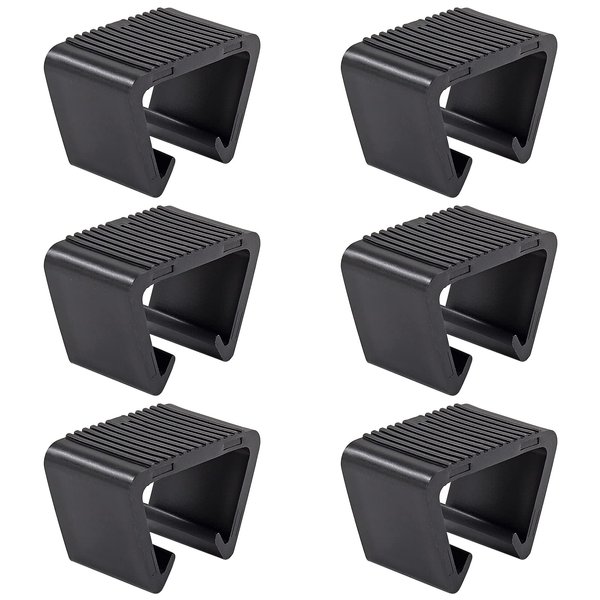 Biaungdo 6 Pcs Outdoor Furniture Clips, Patio Sofa Rattan Clips Sectional Module Couch Wicker Furniture Clips Connector Clamps Fasteners Clips for Outdoor, Patio(Black, 5.3x3x3.7cm)