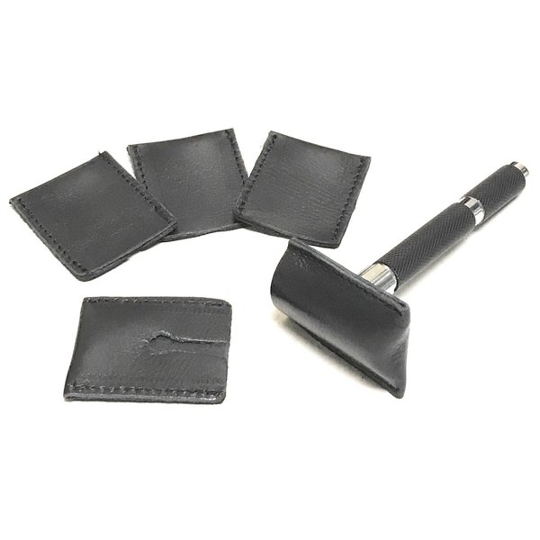 G.B.S Leather Double Edge Safety Razor Head Protective Sheath, Travel Cover, Pack of 5