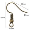 TOAOB 100pcs Earring Hooks Hypo Allergenic French Ear Wires with Ball and Coil 18mm Antique Bronze Fish Hook Earrings Making Supplies Jewelry Findings