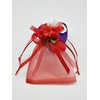 Ankirol 50pcs Sheer Organza Favor Bags for Wedding 3.8x4.8'' Gift Bags Samples Display Drawstring Rose Pouches (hot red)