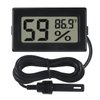 DWEII 6-Pack Mini Digital Thermometer Hygrometer with Probe Indoor Temperature Humidity Meter Gauge LCD Fahrenheit Display Hygrometer Thermometer Gauge, Black