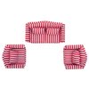 Fateanuki 1 12 Scale Doll House Furnitures 3pc Sofa Miniature Dollhouse Toy Parlor Bedroom Decoration Accessories（Red-White Stripes）