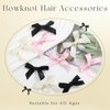 YAEISM 30PCS Bow Hair Clips 3 Colors Satin Mini Bowknot Hair Bows Kawaii Bow Claw Clip Barrettes Ribbon Hairpins for Women Girls