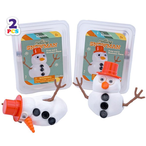 Toysmith Melting Snowman Bundle – Reusable Putty Slime Kit with Snowman Accessories – Build, Melt & Rebuild Fun – Desk Toy for Kids – Christmas Stocking Stuffer – Ages 5+