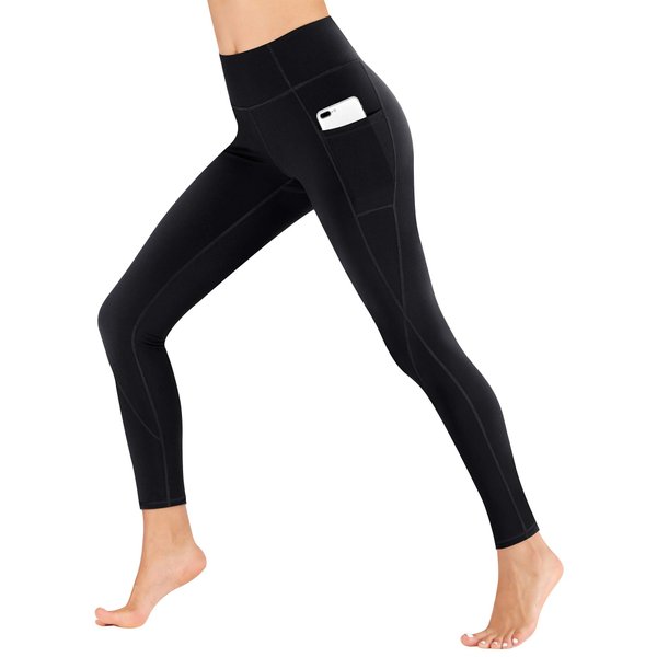 Heathyoga Women's Yoga Pants Leggings with Pockets for Women High Waist Yoga Pants with Pockets Workout Leggings Tights Black