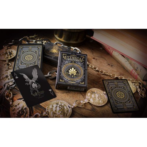 Gent Supply Plastic Waterproof Mythical Creatures II (All New Creatures) - Black Silver & Gold Edition Playing Cards