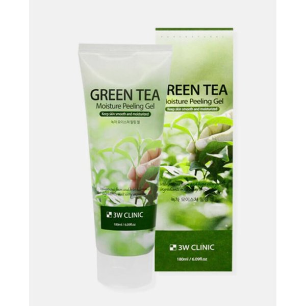 3W Clinic Green Tea Peeling Gel 180 ML for all type of Skin (1 Pack)