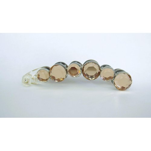 Golden rose clear art deco sparkly banana hair claw clip with rhinestones