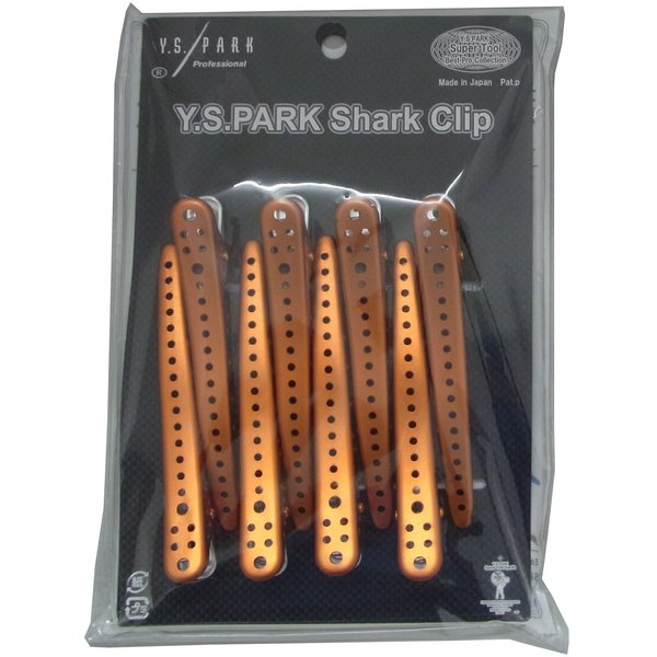 Y.S.Park Shark hair clip 8 pieces (Orange Metal)