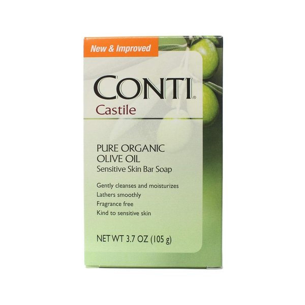 Conti Castile Pure Organic Olive Oil Sensitive Skin Bar Soap 3.7 Ounce - (Value Pack of 6)