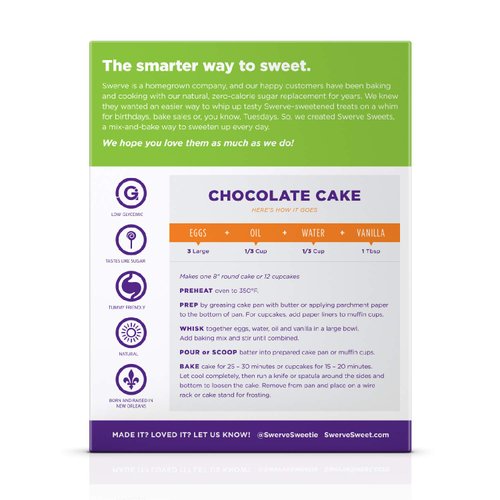 Swerve Sweets, Chocolate Cake Mix, 10.6 ounces
