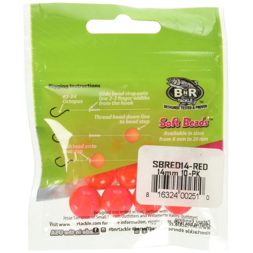 BNR Tackle Soft Beads Red 14mm Artificial Fishing Bait
