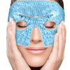 PerfeCore Eye Mask Get Rid of Puffy Eyes Migraine Relief, Sleeping, Travel Therapeutic Hot Cold Compress Pack with Cover Gel Beads, Spa Therapy Wrap for Sinus Pressure Face Puffiness Headaches Blue