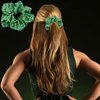 Shamrock Hair Ties Saint Patrick's Day Hair Scrunchies Green Soft Elastic Hair Bands Ponytail Holder Hair Tie Hair Accessories for Women Girls
