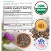 USDA Organic Milk Thistle Capsules - 80% Silymarin Supplement for Liver Support- Super Concentrated 300mg of 30:1 Milk Thistle Extract Equivalent to 9,000mg - Milk Thistle Liver Detox 60 Day Supply