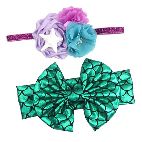 ZCYYYS Rabbit Ear Headband for Baby Fish Scale Headband with Bow Mermaid Hair Band Hair Accessories TSFD36 (Bow Starfish)