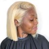 Hoscod 13x4 HD Transparent Lace 613 Bob Wig Human Hair 12 Inch Straight Blonde Bob Wig Human Hair Pre Plucked with Baby Hair 180 Density 613 Blonde Lace Front Wigs for Women Short Glueless Bob Wigs