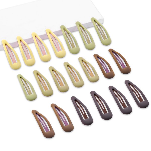 Cptots Small Hair Barrettes For Women No Slips Metal Snap Hair Clips For Thin Hair And Fine Hair,Brown Yellow,20 PCS,1.97 x 0.5 Inches