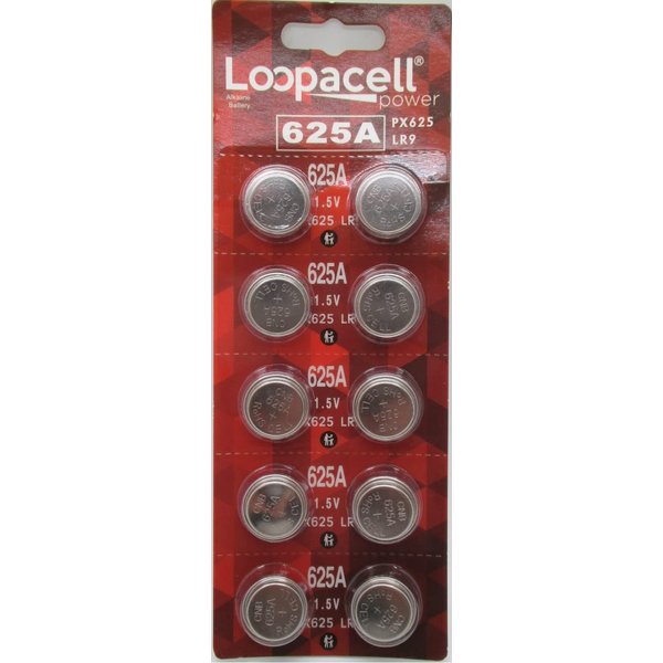LOOPACELL 625A PX625A LR9 V625U PX625 Alkaline Battery - 1.5V Long Lasting Coin Cell Button Battery for Battery Powered Light Meters, Vintage Cameras, Small Flashlights, Car Keys