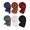 Geyoga 6 Pcs Women Scarf Shawl Hijab Scarfs Cotton Blend Crinkle Scarf Wrap Head Scarf for Seasons(Classic Colors)