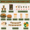 Suclain 165 Pcs Hunting Birthday Party Decorations Camo Deer Birthday Banner Hunting Tablecloths Camo Disposable Dinnerware Tableware for 16 Guests Go Hunting Camouflage Balloons Cake Cupcake Topper