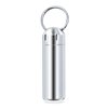 SHD Pill Box Keychain Waterproof Single Chamber Stainless Steel Pill Organizer for Outdoor Travel Camping