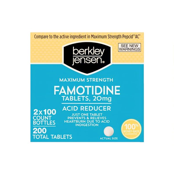 berkley jensen Maximum Strength Acid Reducer Famotidine Tablets, 200 Count