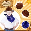 24 Pieces Western Cowboy Hat Set, Felt Cowboy Themed Party Hats with Paisley Bandanas for Adult Kids Cowboy Costume Party (Brown, Red, Blue)